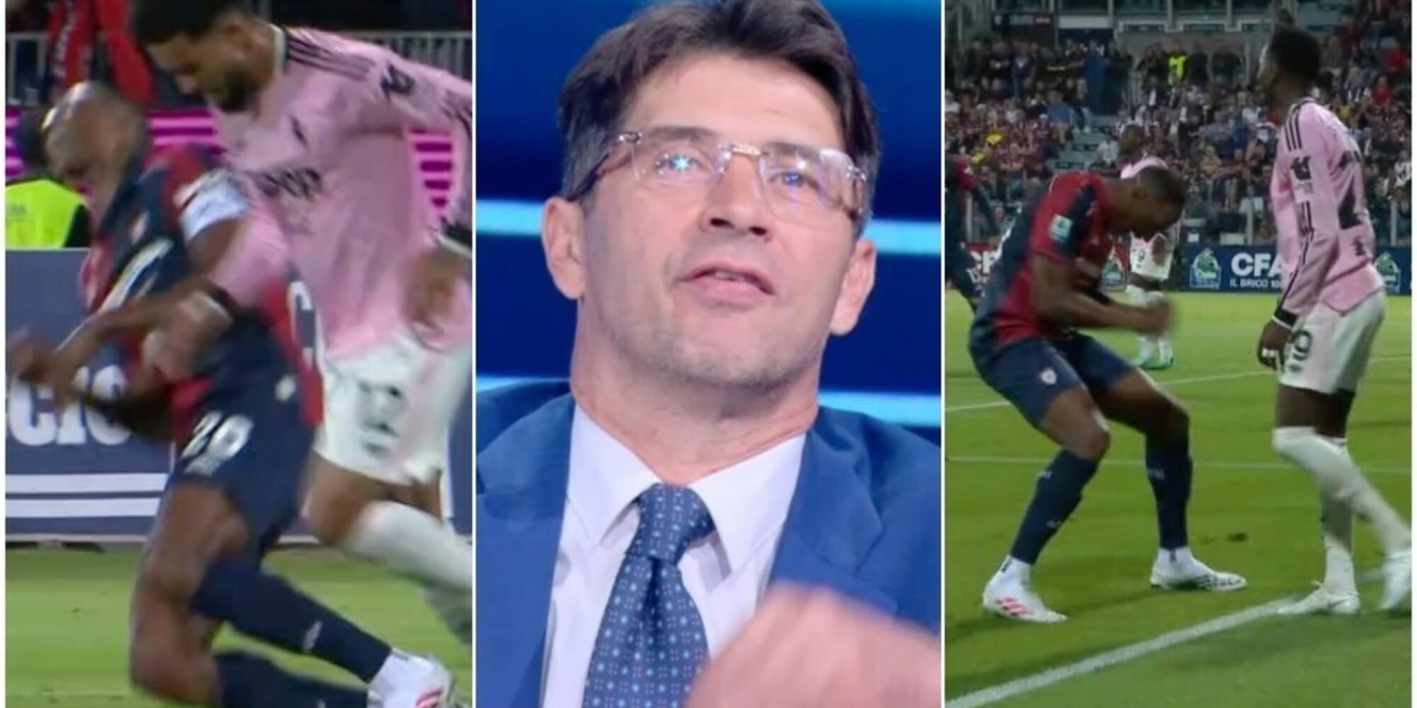 Exulta, provoca y simula, Tacchinardi contra Mina: "¡Jugadores de la Juve, defiéndanse!"