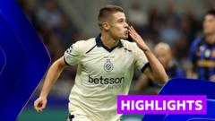 La tripletta di Tresoldi regala al Club Brugge la vittoria sull'Inter in un thriller da sette gol