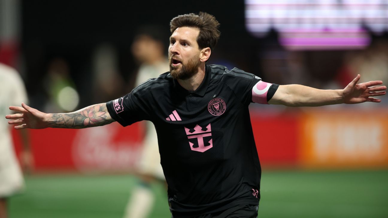Messi marca duas vezes e leva o total da temporada para 25 na vitória do Miami em Atlanta